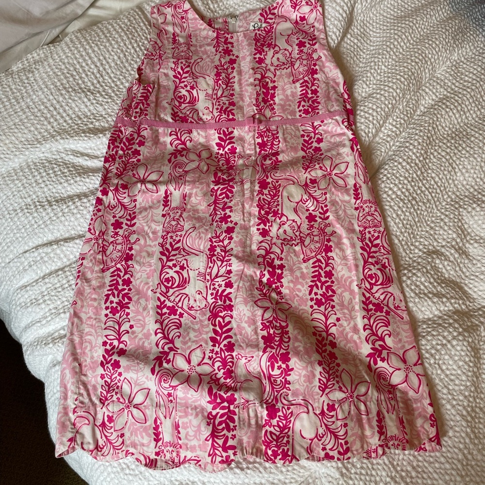 Lilly Pulitzer Pink and White Floral Classic Shift Dress
